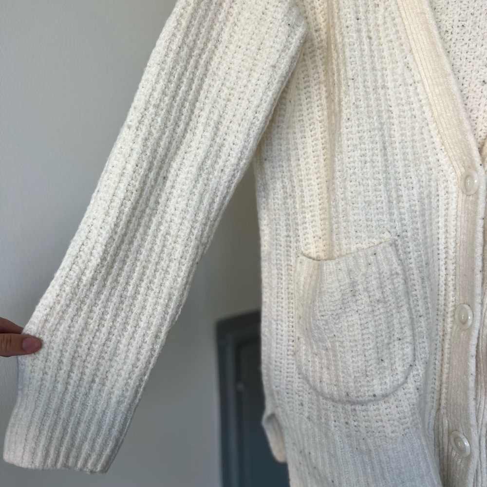 Anthropologie Merino Wool Blend Cream Knit Button Down Cardigan- M - Picture 2 of 8
